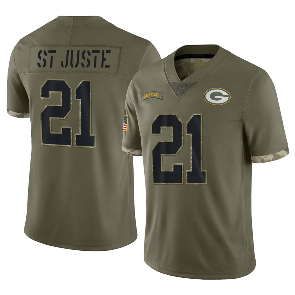 PHIN GB.Packers #21 Benjamin St-Juste Player Olive Salute To Service Limited Stitched Jerseys