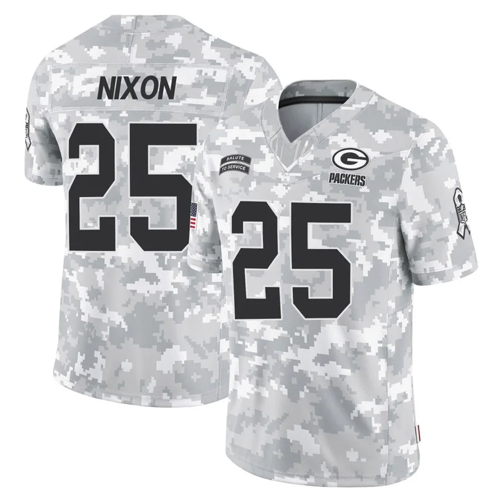 PHIN GB.Packers #25 Keisean Nixon Player Arctic Camo Salute To Service Limited Stitched Jerseys