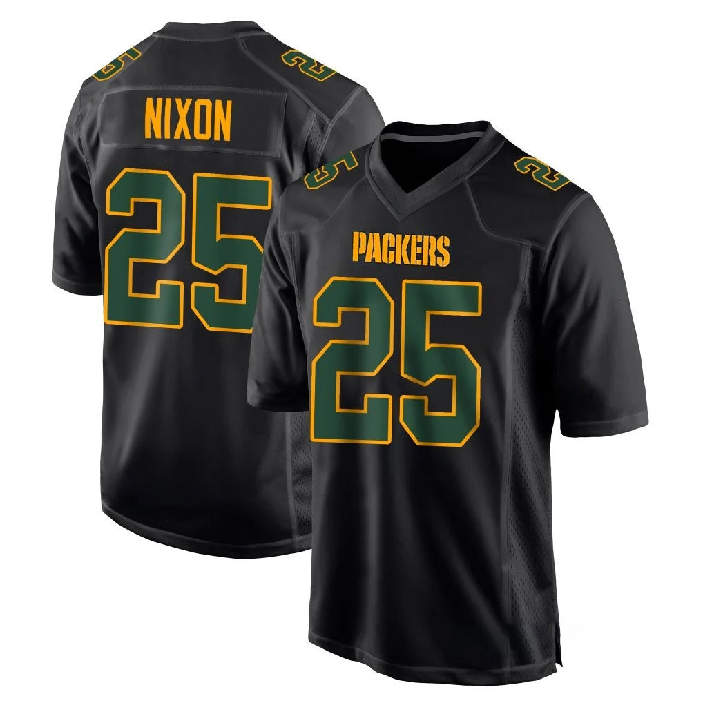 PHIN GB.Packers #25 Keisean Nixon Player Black Fashion Home Game Stitched Jerseys