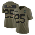PHIN GB.Packers #25 Keisean Nixon Player Olive 2025 Salute To Service Limited Home Game Stitched Jerseys