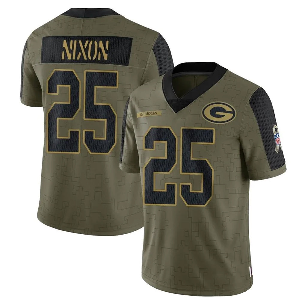 PHIN GB.Packers #25 Keisean Nixon Player Olive Salute To Service Limited Game Stitched Jerseys