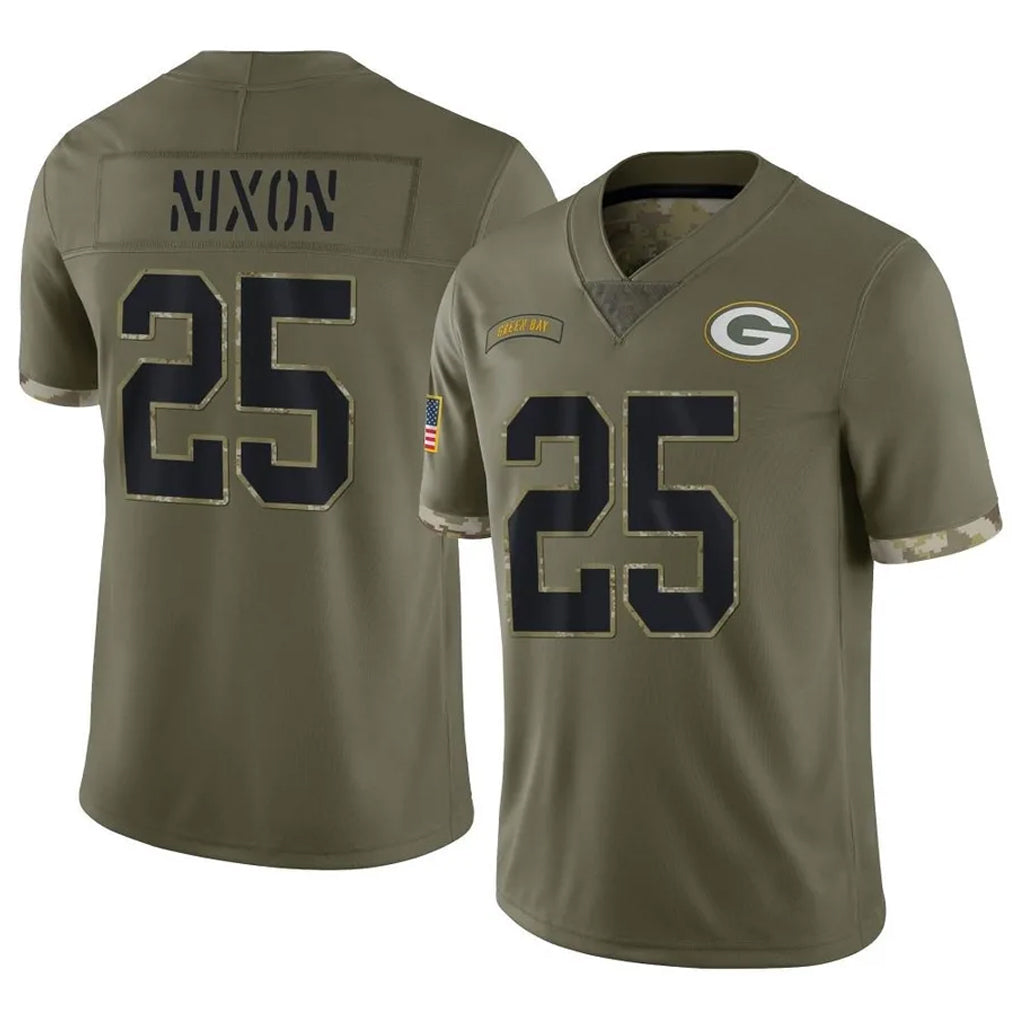 PHIN GB.Packers #25 Keisean Nixon Player Olive Salute To Service Limited Stitched Jerseys