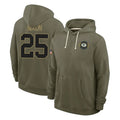 PHIN GB.Packers #25 Keisean Nixon Player Olive Salute to Service Pullover Hoodies Limited Stitched Jerseys