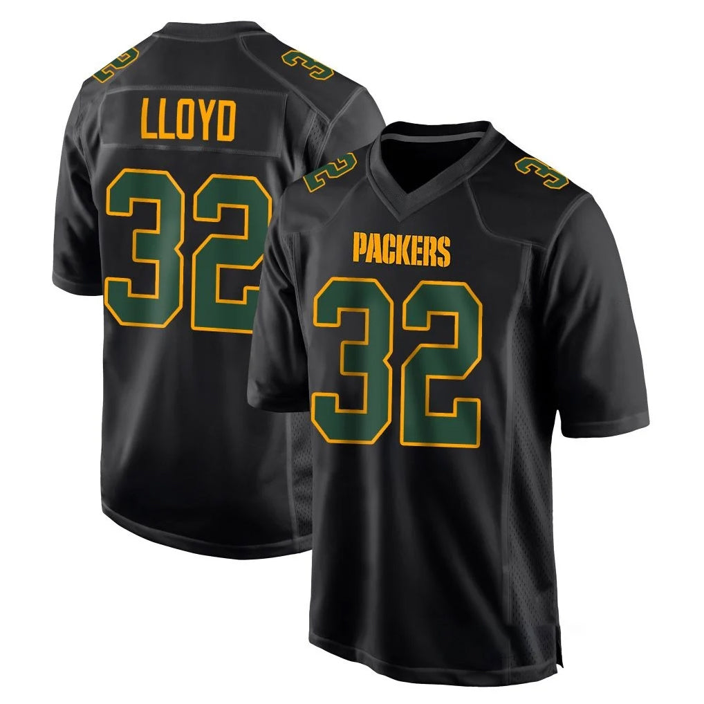 PHIN GB.Packers #32 MarShawn Lloyd Player Black Fashion Home Game Stitched Jerseys