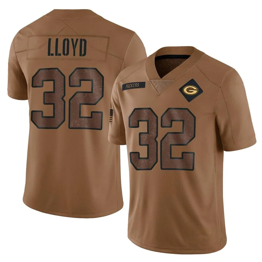 PHIN GB.Packers #32 MarShawn Lloyd Player Brown Salute To Service Limited Stitched Jerseys