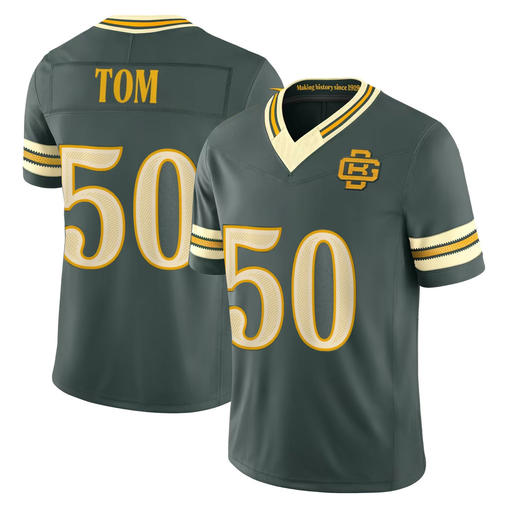 PHIN GB.Packers #50 Zach Tom Player Green Limited 2026 Rivalries Collection Home Game Stitched Jerseys
