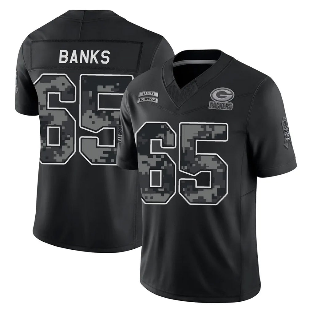 PHIN GB.Packers #65 Aaron Banks Player Black Limited 2026 Salute to Service Home Game Stitched Jerseys