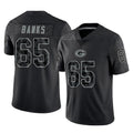 PHIN GB.Packers #65 Aaron Banks Player Black Reflective Limited Home Game Stitched Jerseys