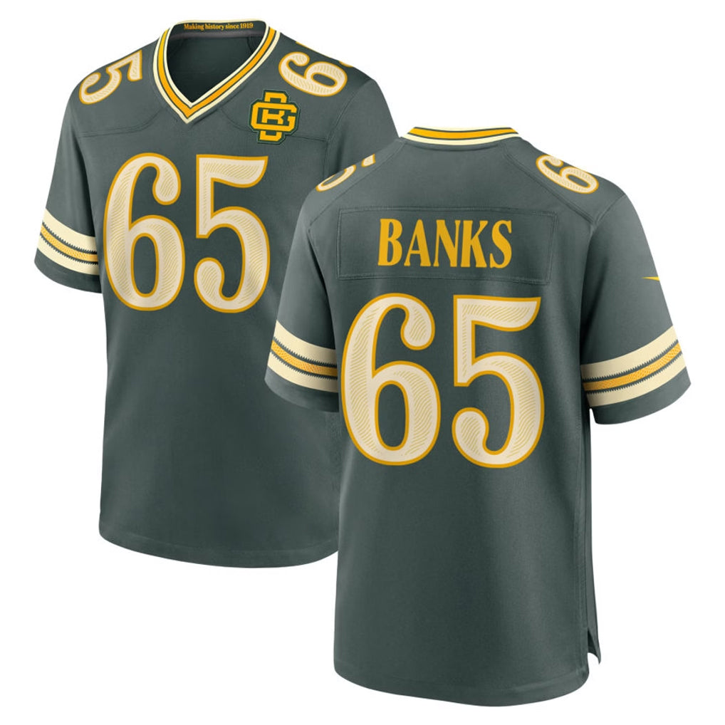 PHIN GB.Packers #65 Aaron Banks Player Green 2026 Rivalries Collection Home Game Stitched Jerseys