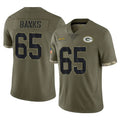 PHIN GB.Packers #65 Aaron Banks Player Olive Salute To Service Limited Stitched Jerseys