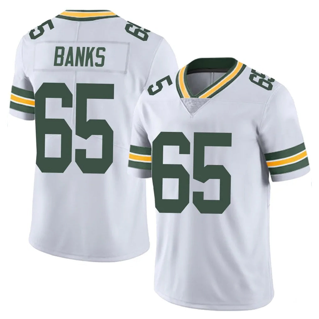 PHIN GB.Packers #65 Aaron Banks Player White Vapor Untouchable Limited Home Game Stitched Jerseys