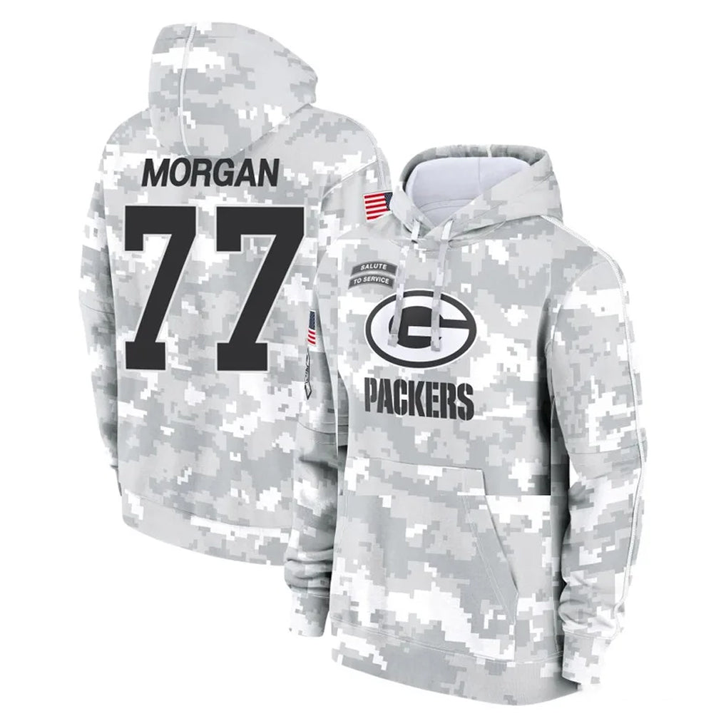PHIN GB.Packers #77 Jordan Morgan Player Arctic Camo Salute to Service Hoodies Limited Game Stitched Jerseys