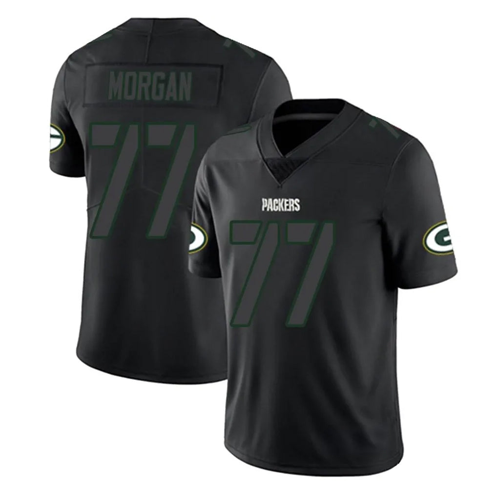 PHIN GB.Packers #77 Jordan Morgan Player Black Impact Limited Home Game Stitched Jerseys