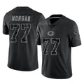 PHIN GB.Packers #77 Jordan Morgan Player Black Reflective Limited Home Game Stitched Jerseys