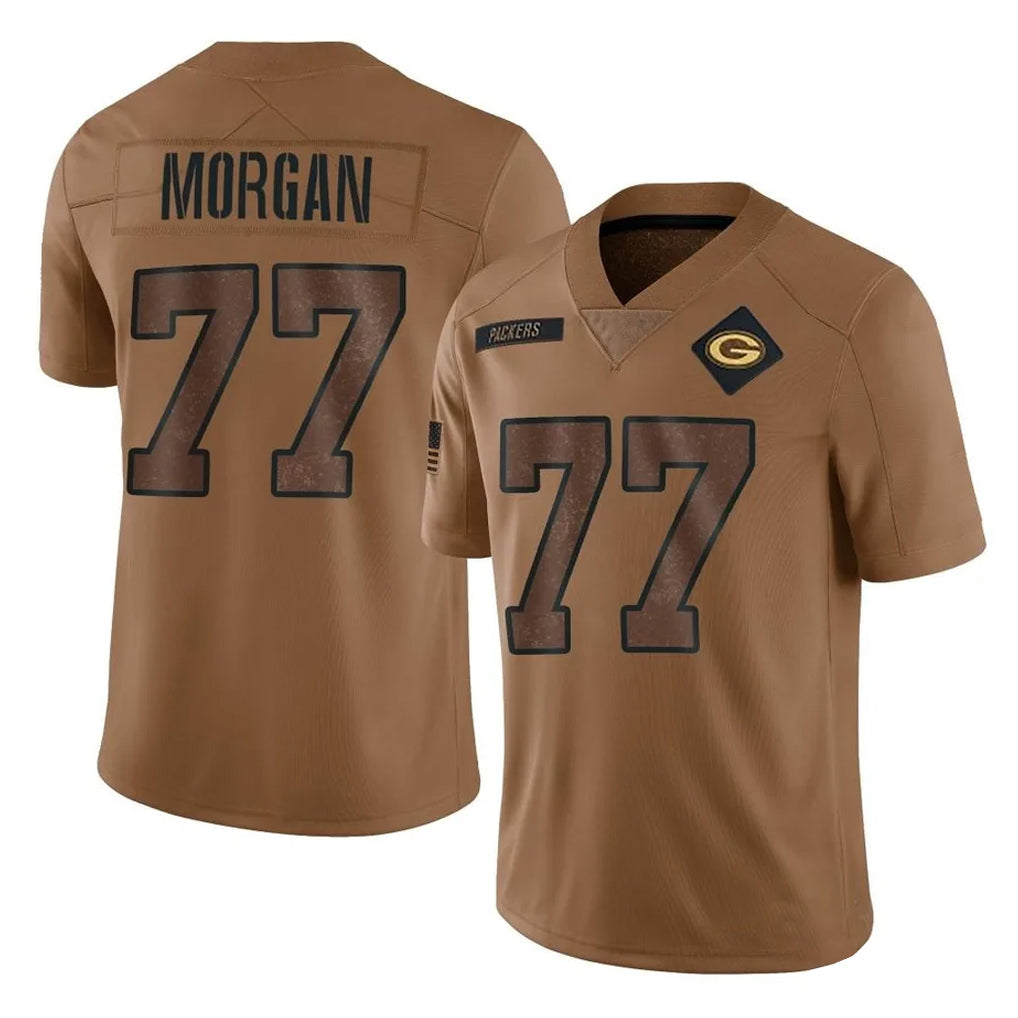 PHIN GB.Packers #77 Jordan Morgan Player Brown Salute To Service Limited Stitched Jerseys
