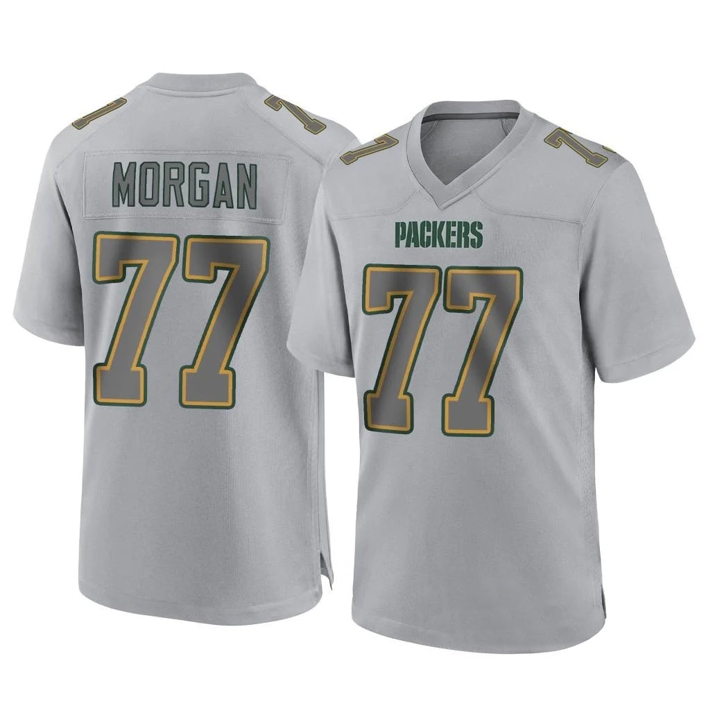 PHIN GB.Packers #77 Jordan Morgan Player Gray Atmosphere Fashion Home Game Stitched Jerseys