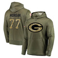 PHIN GB.Packers #77 Jordan Morgan Player Olive Salute to Service Pullover Hoodies Home Game Stitched Jerseys