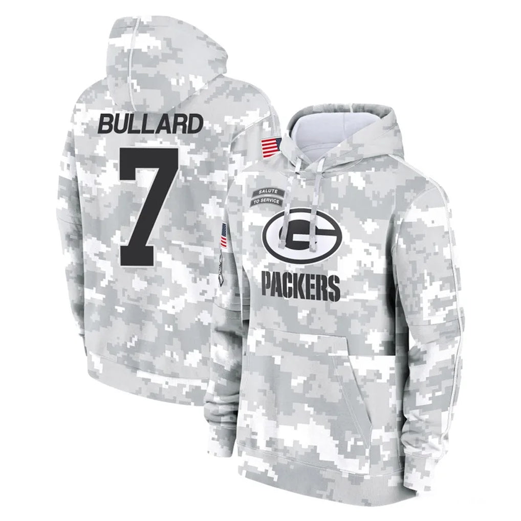 PHIN GB.Packers #7 Javon Bullard Player Arctic Camo Salute to Service Hoodies Limited Game Stitched Jerseys