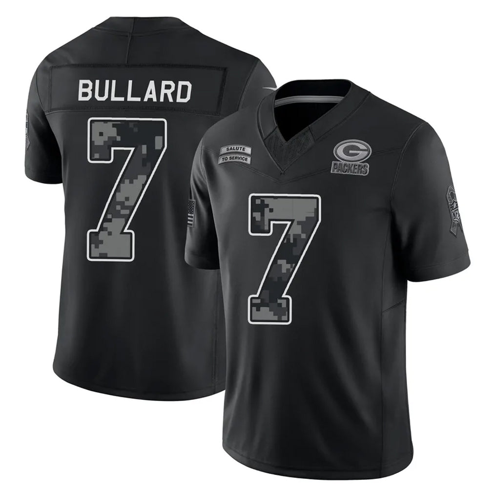 PHIN GB.Packers #7 Javon Bullard Player Black Limited 2026 Salute to Service Home Game Stitched Jerseys