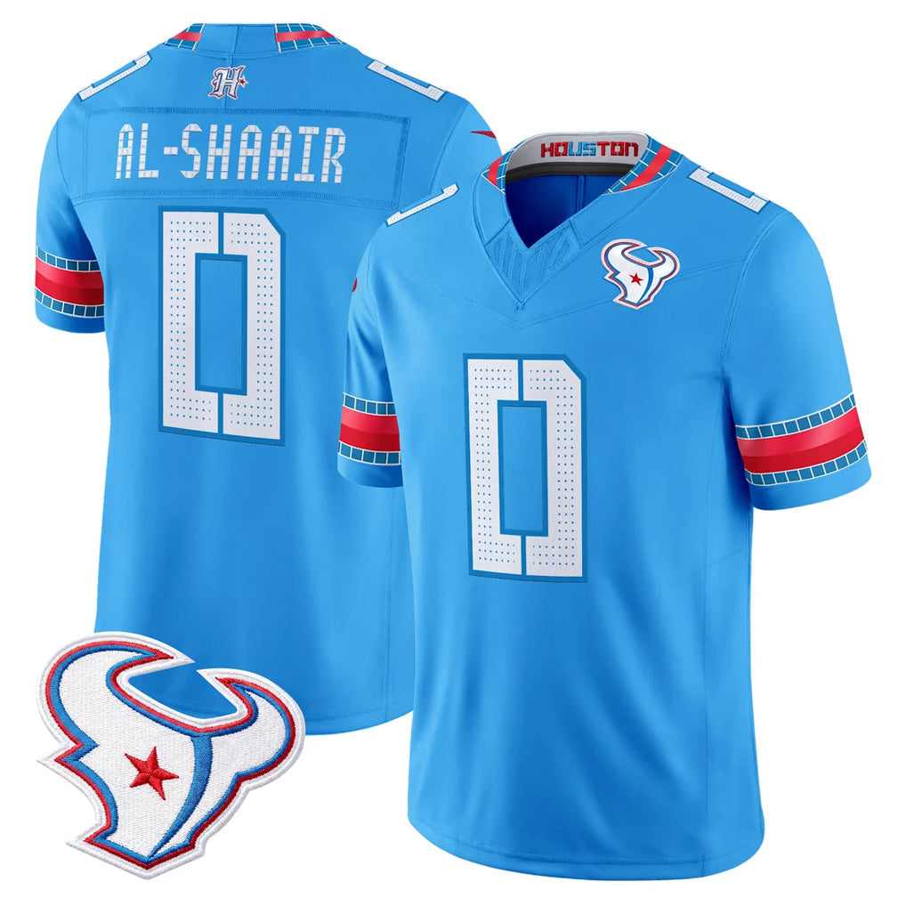 PHIN H.Texans #0 Azeez Al-Shaair Player Blue 2026 Rivalries Vapor Limited Home Game Stitched jerseys