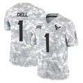 PHIN H.Texans #1 Tank Dell Player Arctic Camo Salute To Service Limited Game Stitched Jerseys