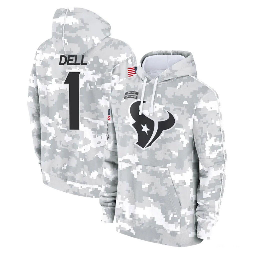PHIN H.Texans #1 Tank Dell Player Arctic Camo Salute to Service Hoodies Limited Game Stitched Jerseys