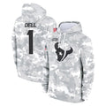 PHIN H.Texans #1 Tank Dell Player Arctic Camo Salute to Service Hoodies Limited Game Stitched Jerseys
