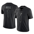 PHIN H.Texans #1 Tank Dell Player Black Reflective Limited Game Stitched Jerseys