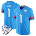 PHIN H.Texans #1 Tank Dell Player Blue 2026 Rivalries Vapor Limited Home Game Stitched jerseys