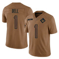 PHIN H.Texans #1 Tank Dell Player Brown Salute To Service Limited Stitched Jerseys