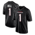 PHIN H.Texans #1 Tank Dell Player Carbon Black Fashion Home Game Stitched Jerseys