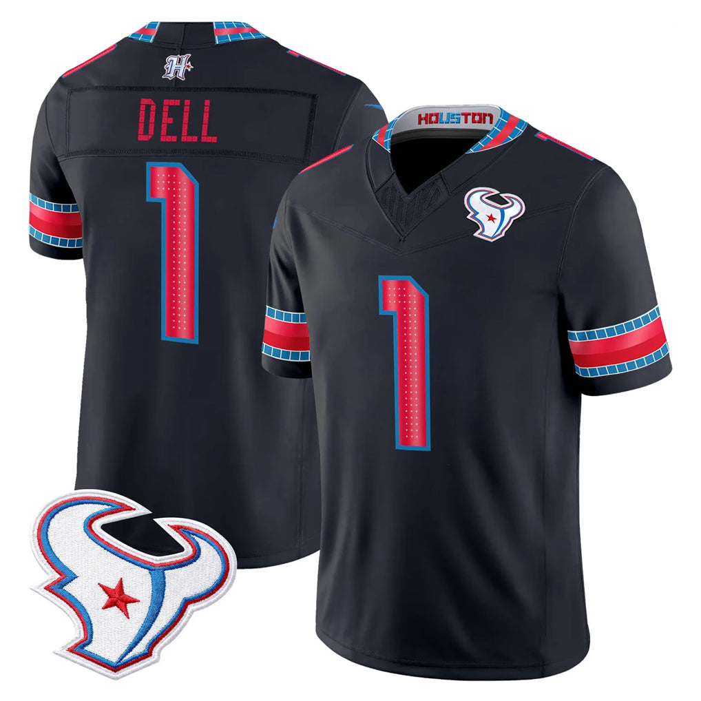 PHIN H.Texans #1 Tank Dell Player Navy 2026 Rivalries Vapor Limited Home Game Stitched jerseys