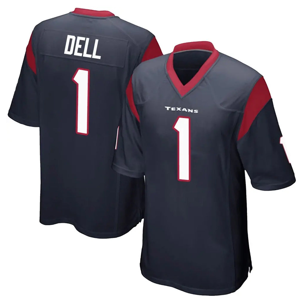PHIN H.Texans #1 Tank Dell Player Navy Home Game Stitched Jerseys