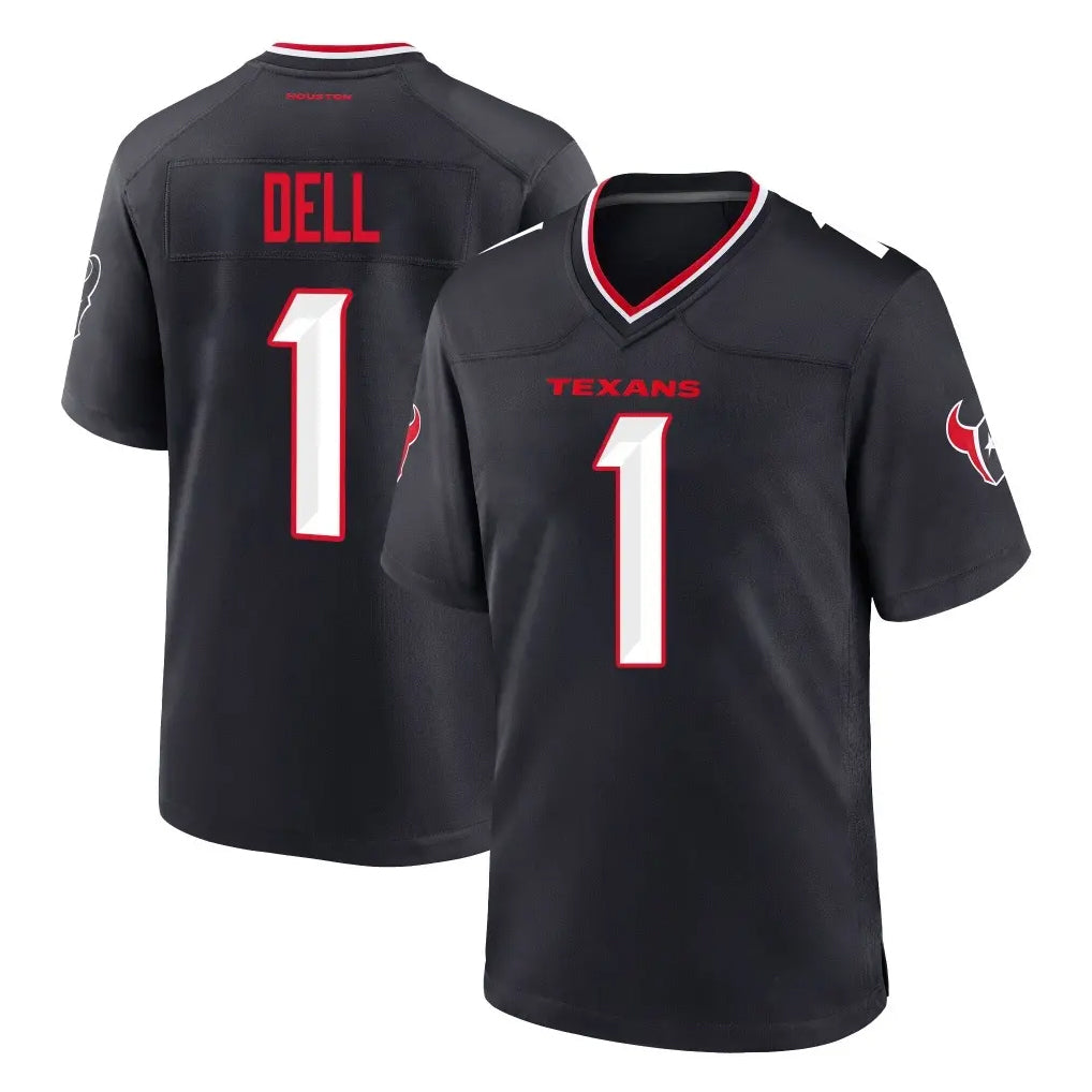 PHIN H.Texans #1 Tank Dell Player Navy Team Home Game Stitched Jerseys