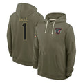 PHIN H.Texans #1 Tank Dell Player Olive Salute to Service Pullover Hoodies Limited Stitched Jerseys