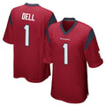 PHIN H.Texans #1 Tank Dell Player Red Home Game Stitched Jerseys