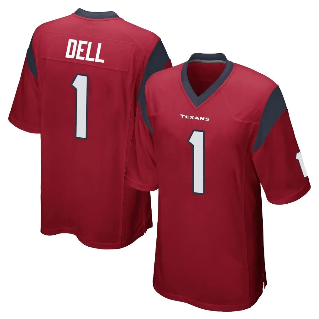 PHIN H.Texans #1 Tank Dell Player Red Home Game Stitched Jerseys