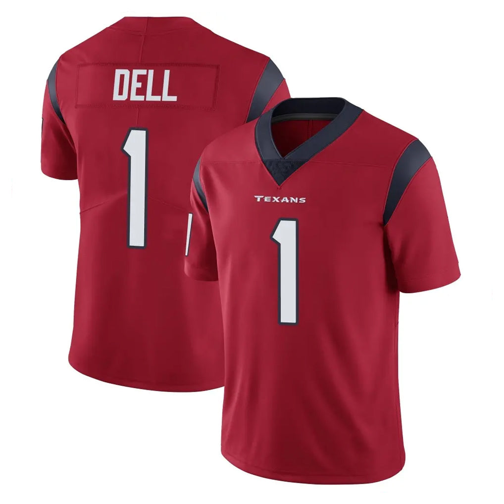 PHIN H.Texans #1 Tank Dell Player Red Limited Vapor Untouchable Home Game Stitched Jerseys