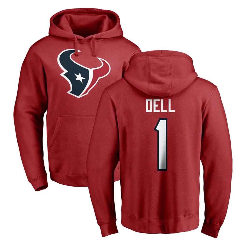 PHIN H.Texans #1 Tank Dell Player Red Pro Line Pullover Hoodie Limited Game Stitched Jerseys