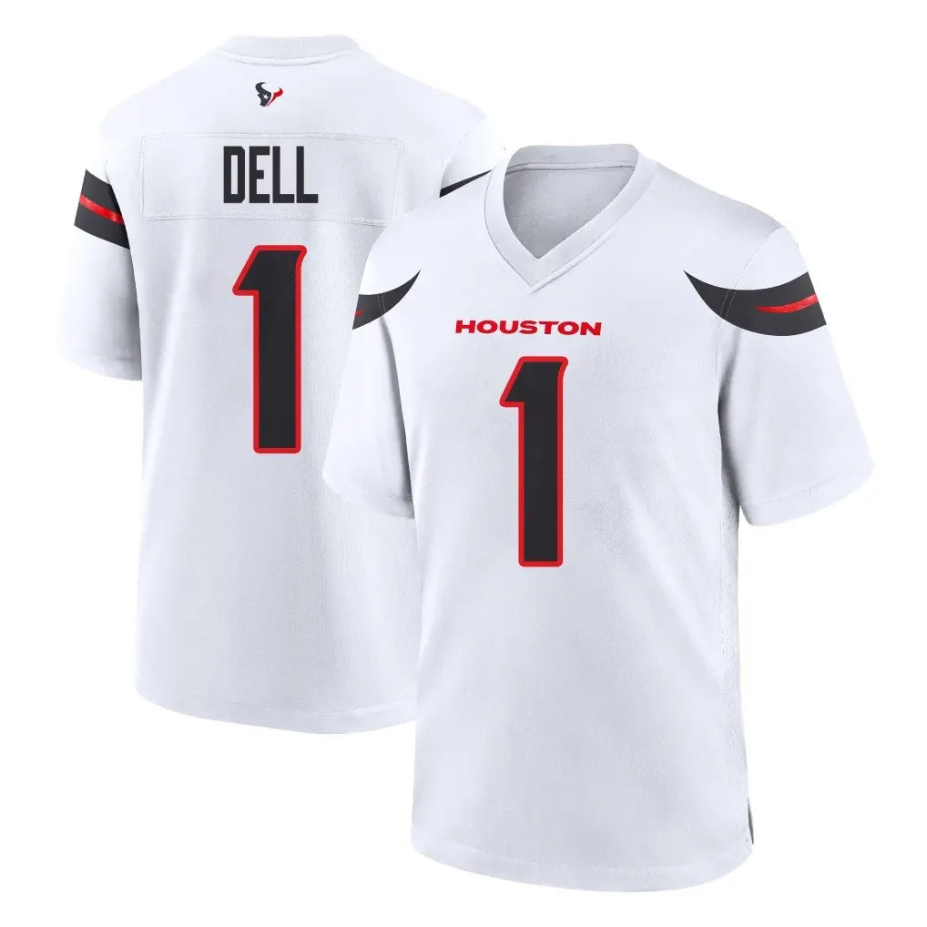 PHIN H.Texans #1 Tank Dell Player White Home Game Stitched Jerseys
