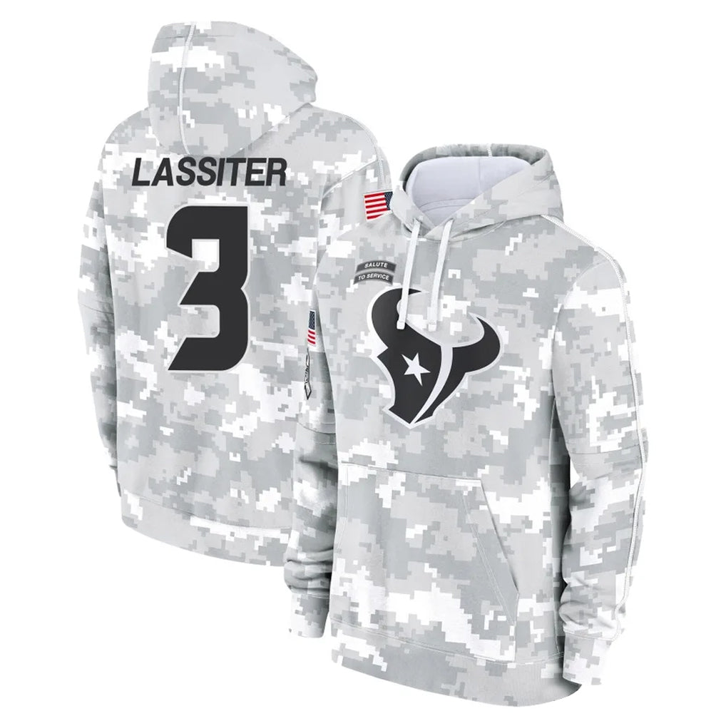 PHIN H.Texans #3 Kamari Lassiter Player Arctic Camo Salute to Service Hoodies Limited Game Stitched Jerseys