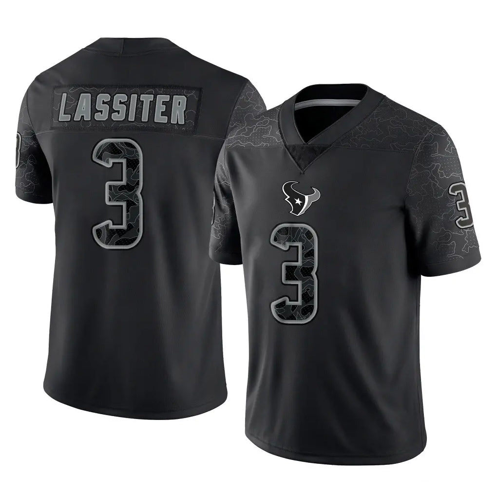 PHIN H.Texans #3 Kamari Lassiter Player Black Reflective Limited Game Stitched Jerseys