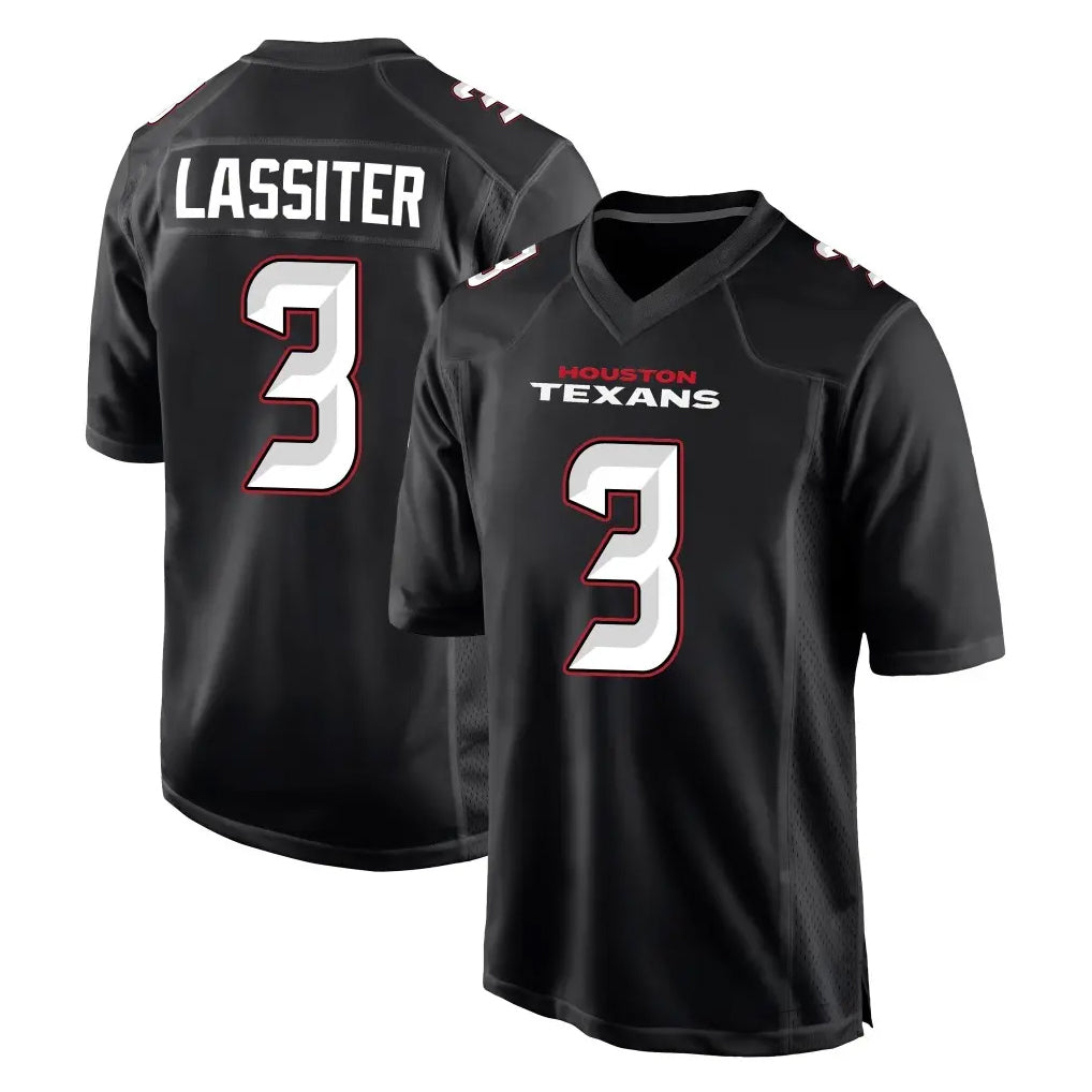 PHIN H.Texans #3 Kamari Lassiter Player Carbon Black Fashion Home Game Stitched Jerseys