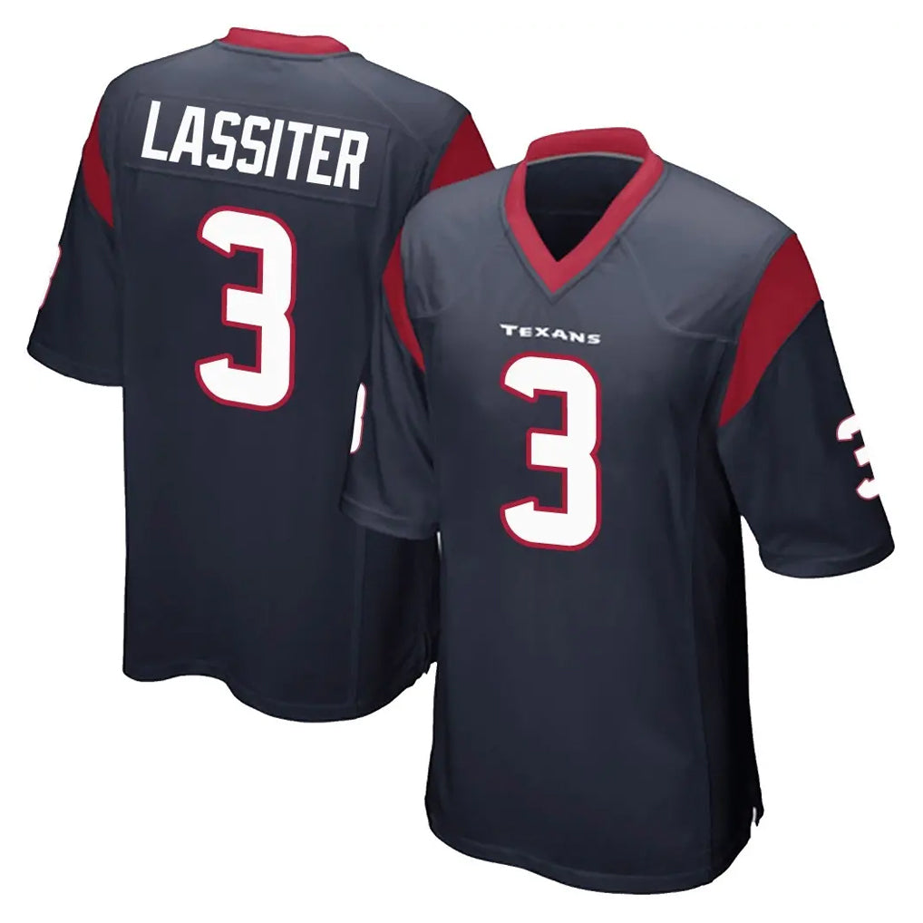 PHIN H.Texans #3 Kamari Lassiter Player Navy Home Game Stitched Jerseys