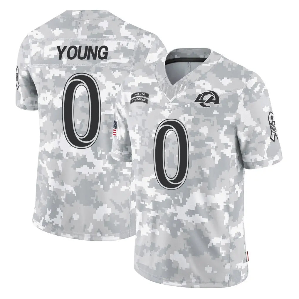 PHIN LA.Rams #0 Byron Young Player Arctic Camo Salute To Service Limited Game Stitched Jerseys