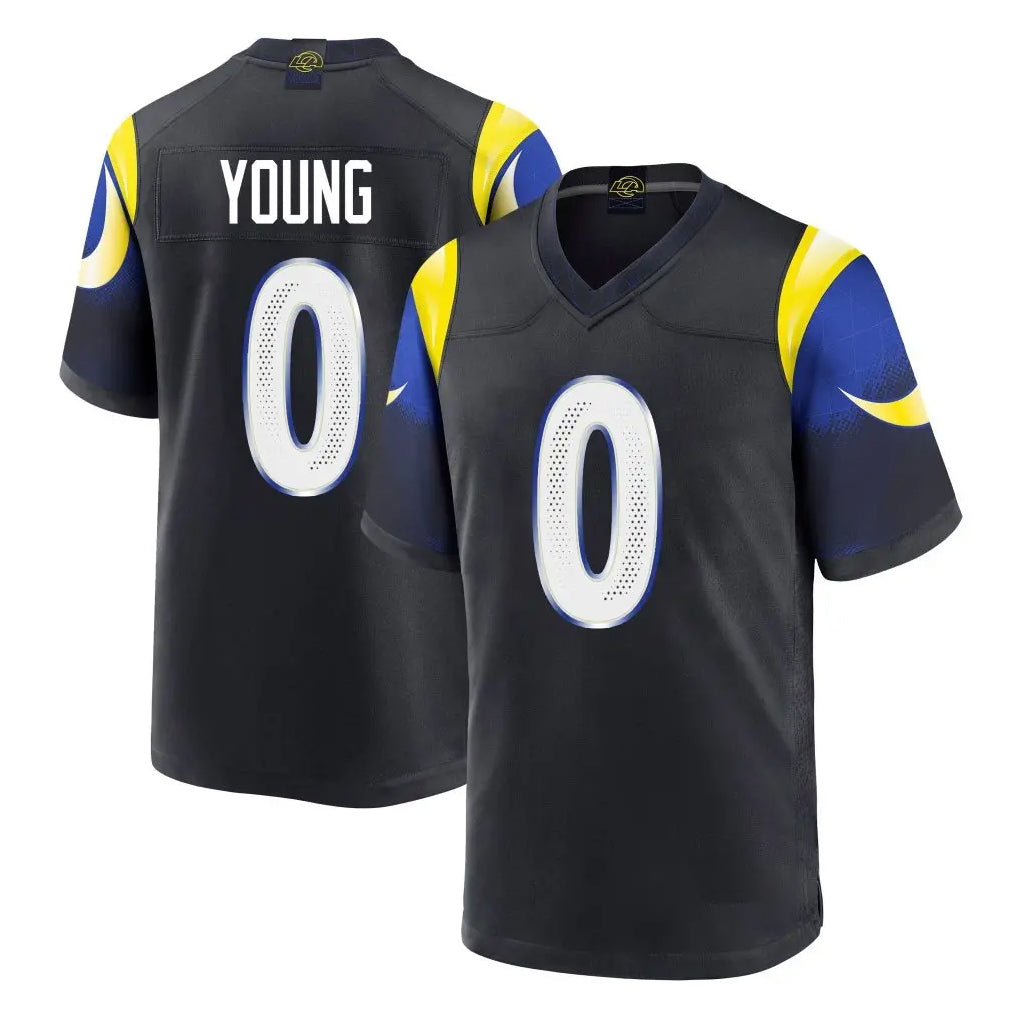 PHIN LA.Rams #0 Byron Young Player Black Midnight Rivalries Collection Home Game Stitched Jerseys