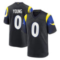 PHIN LA.Rams #0 Byron Young Player Black Midnight Rivalries Collection Home Game Stitched Jerseys