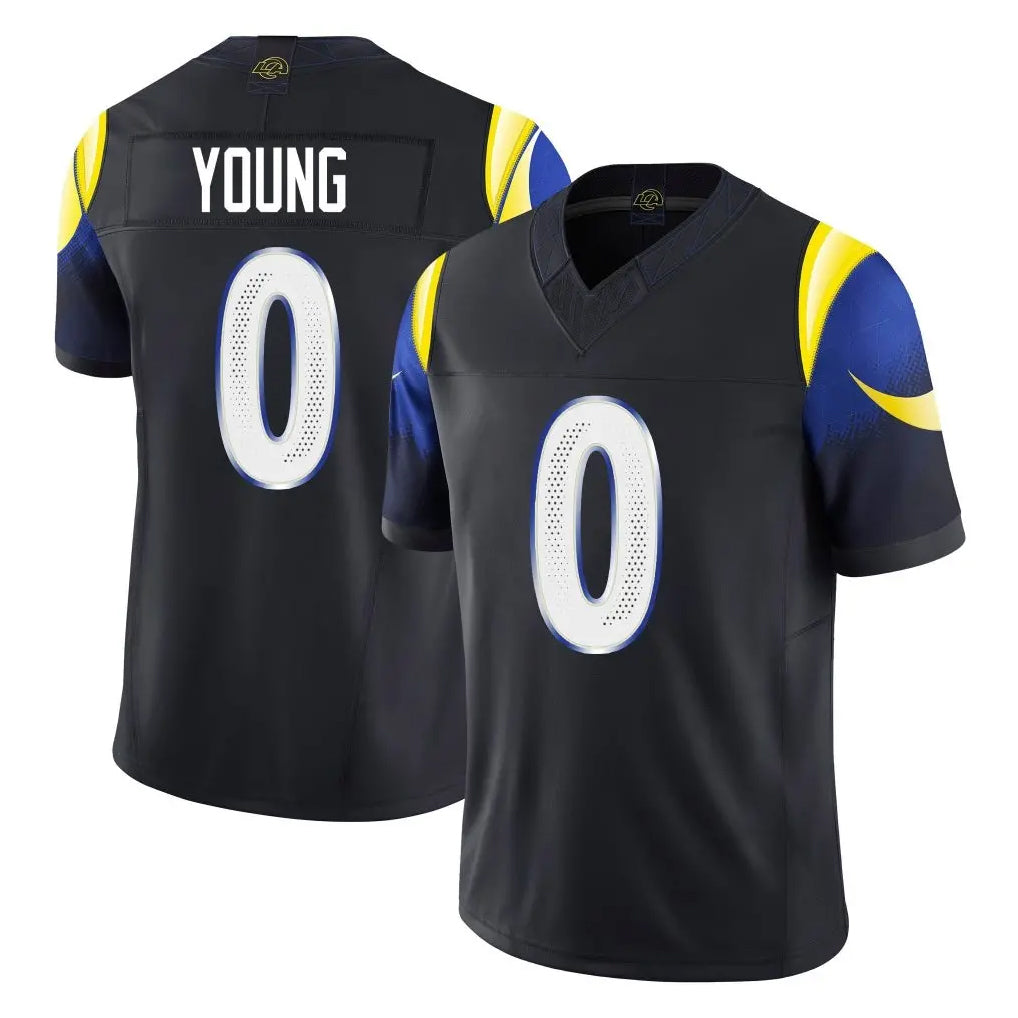 PHIN LA.Rams #0 Byron Young Player Black Midnight Rivalries Collection Limited Home Game Stitched Jerseys