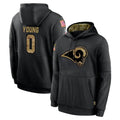 PHIN LA.Rams #0 Byron Young Player Black Salute to Service Hoodies Limited Game Stitched Jerseys