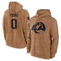 PHIN LA.Rams #0 Byron Young Player Brown Salute to Service Hoodies Limited Game Stitched Jerseys